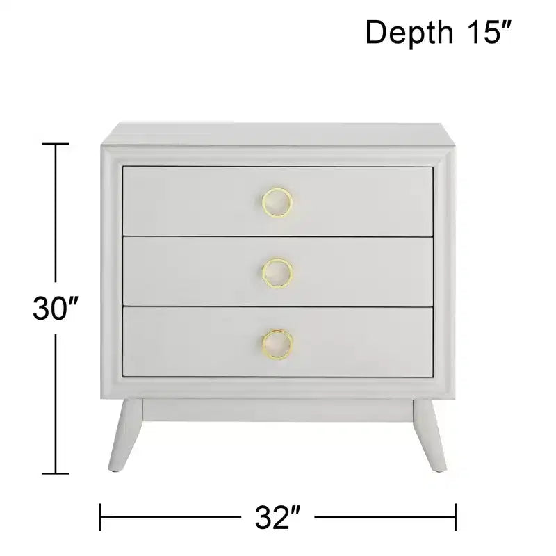 Commode d'appoint à 3 tiroirs Oslo 32W blanche Crestview Collection