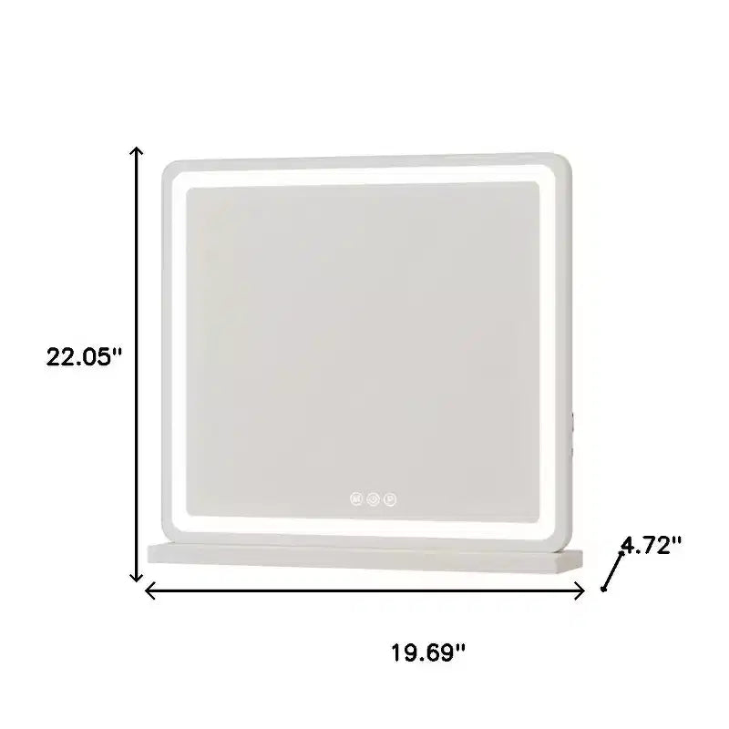 HomeRoots Miroir de maquillage/rasage de table sans cadre, éclairé, autoportant, 22 claires