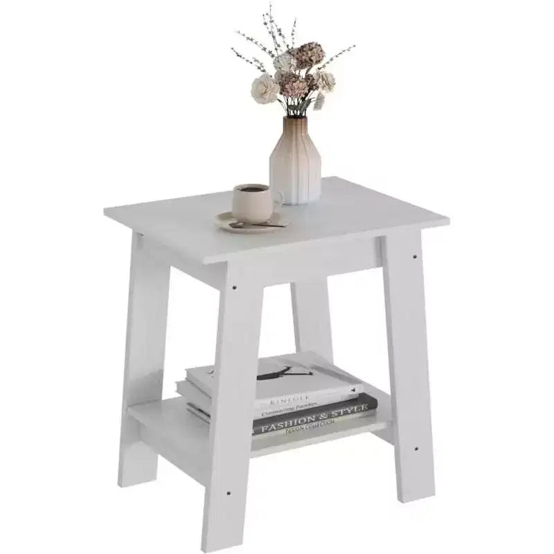 Table d'appoint Acekool avec étagère de rangement à 2 niveaux, table de chevet étroite moderne, petite table d'appoint pour salon et chambre à coucher, montage facile