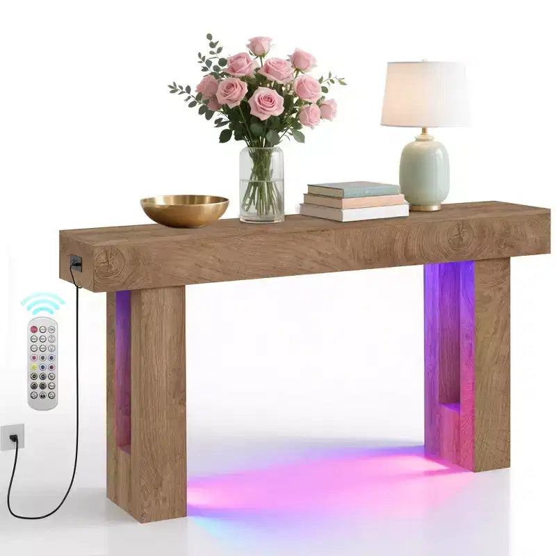 COZONY Table console de ferme 63", longue table basse derrière le canapé pour entrée, couloir, salon, design rectangulaire rustique