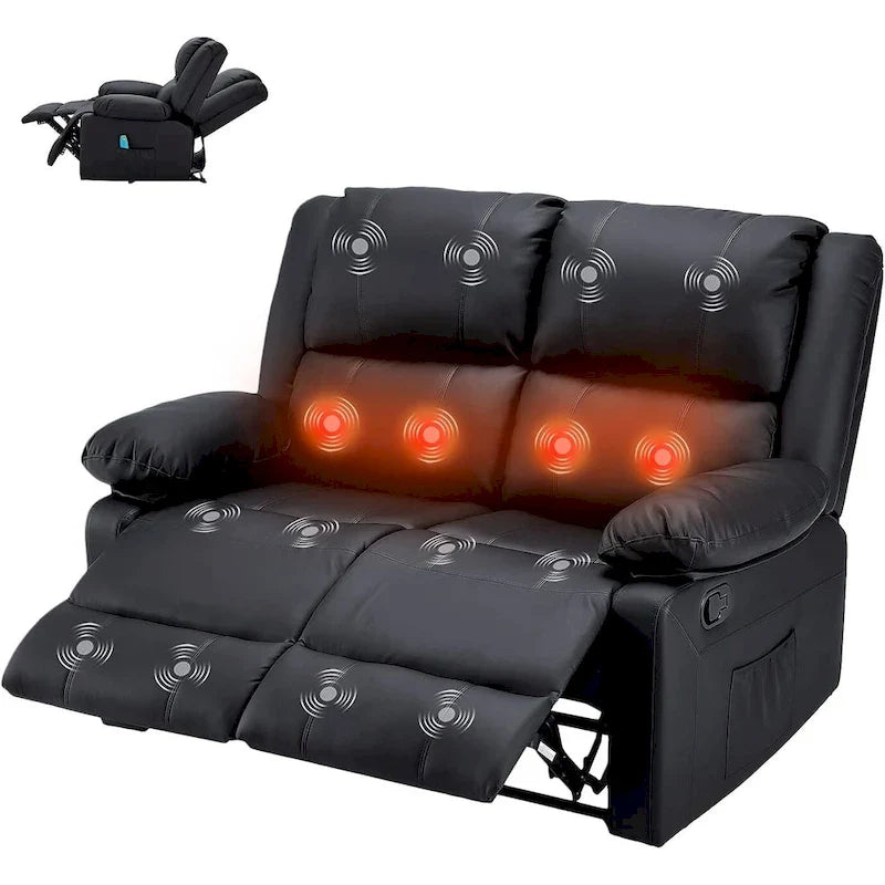 Causeuse inclinable 2 places AECOJOY avec fonction de chaleur et de massage