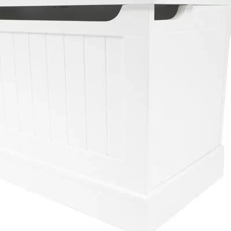 Meuble d'entrée LuxenHome blanc en MDF avec banc de rangement