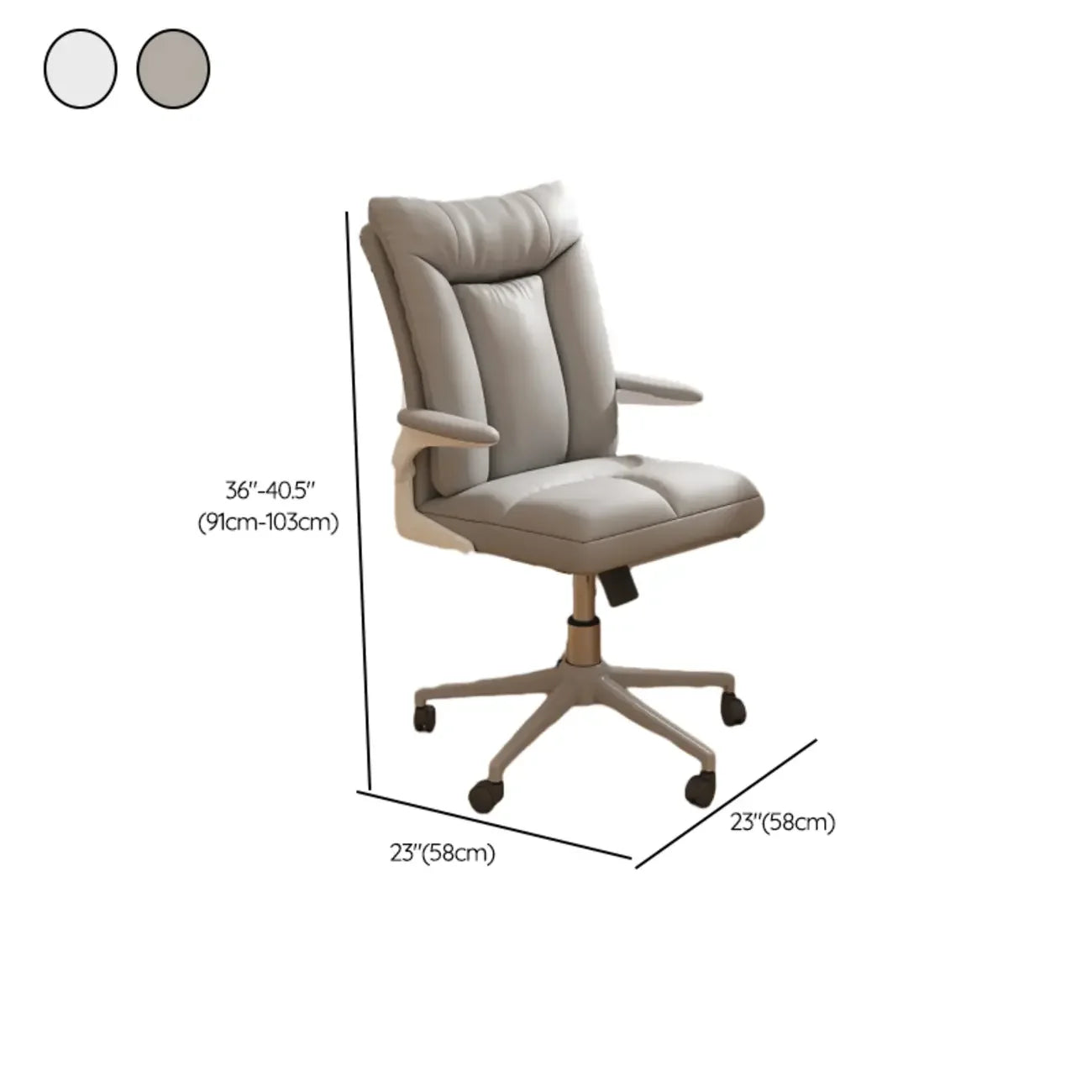 Chaise de bureau pivotante réglable en tissu blanc moderne