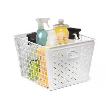 Spectrum Diversified Macklin Grand panier argent foncé : rangement utilitaire en métal, rangement portable universel pour tiroir, 40,6 cm de large
