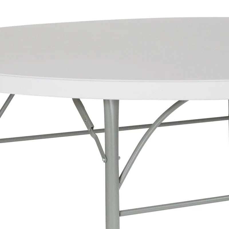 Table pliante ronde en plastique de 1,80 m avec poignée