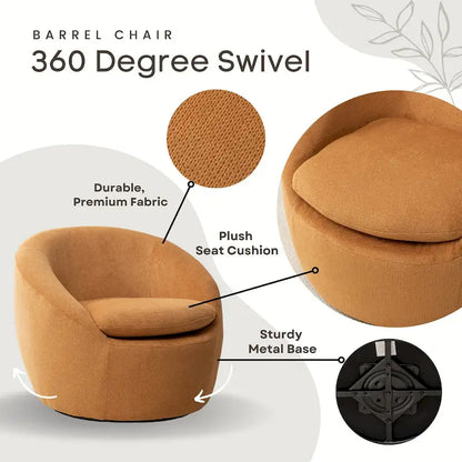 Fauteuil pivotant - Rotation à 360° - Tissu bouclette