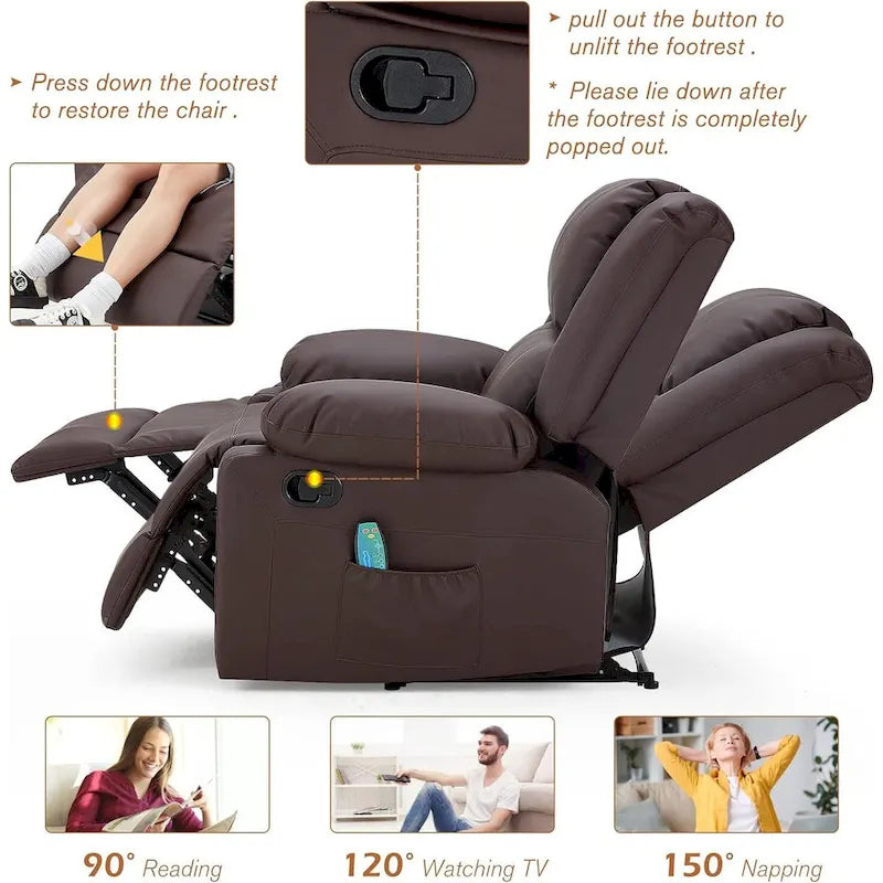 Causeuse inclinable 2 places AECOJOY avec fonction de chaleur et de massage
