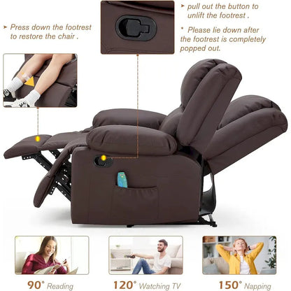 Causeuse inclinable 2 places AECOJOY avec fonction de chaleur et de massage