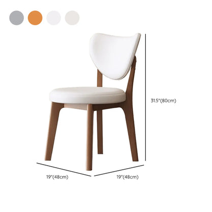Chaise de salle à manger sans accoudoirs moderne en similicuir à dossier haut