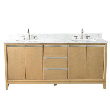 Meuble-lavabo Vanity Art avec évier en céramique et dessus en marbre reconstitué