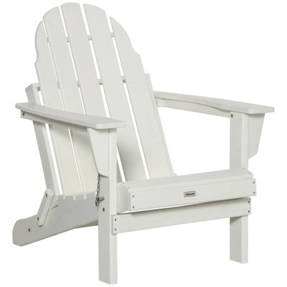 Chaise Outsunny Adirondack Pliante, Chaises de Plage Longues en Plastique HDPE Tout Temps pour Patio, Terrasse et Mobilier de Jardin