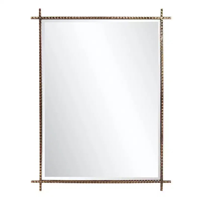 Howard Elliott Allen Andrews Isarno Large Rectangular Decorative Metal Industrial Mirror: 44x34", Iron Frame, No Assembly Required