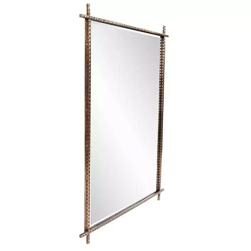Miroir industriel décoratif rectangulaire en métal Howard Elliott Allen Andrews Isarno grand modèle : 44x34", cadre en fer, aucun assemblage requis