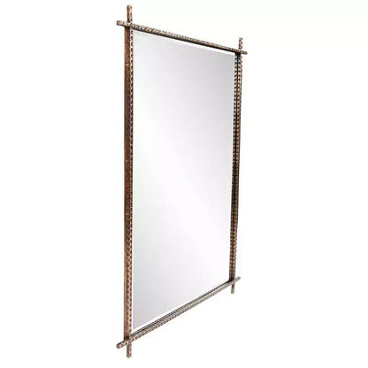 Miroir industriel décoratif rectangulaire en métal Howard Elliott Allen Andrews Isarno grand modèle : 44x34", cadre en fer, aucun assemblage requis