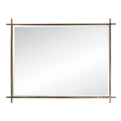 Miroir industriel décoratif rectangulaire en métal Howard Elliott Allen Andrews Isarno grand modèle : 44x34", cadre en fer, aucun assemblage requis