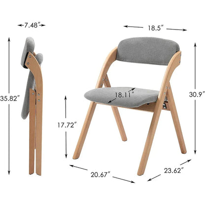 Chaises de salle à manger pliantes empilables en bois avec sièges rembourrés (lot de 4)
