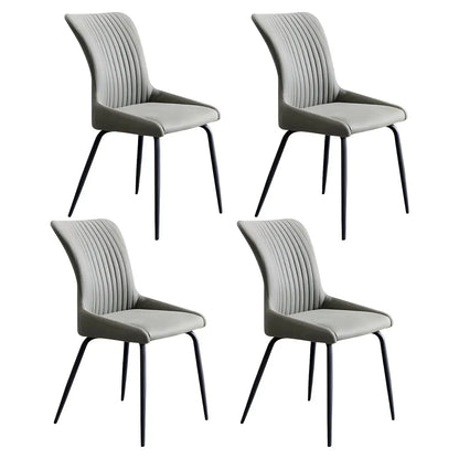 Chaises de salle à manger sans accoudoirs gris foncé industrielles