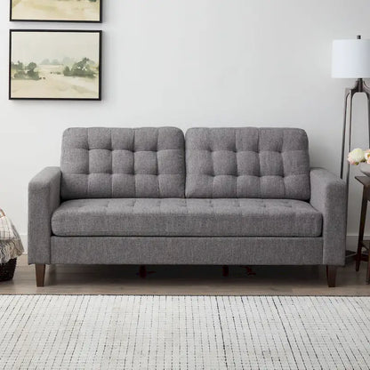 Canapé Brookside Brynn 76 po. avec accoudoirs carrés en similicuir/velours/tissu