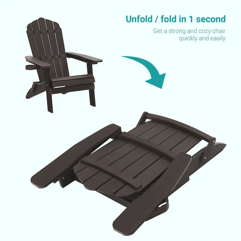 Bonosuki Lot de 2 chaises pliantes Adirondack pour patio et brasero