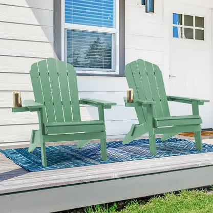 Bonosuki Lot de 2 chaises pliantes Adirondack pour patio et brasero