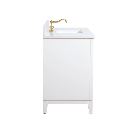 Meuble-lavabo Vanity Art avec évier en céramique et dessus en marbre reconstitué