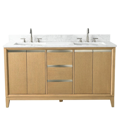 Meuble-lavabo Vanity Art avec évier en céramique et dessus en marbre reconstitué