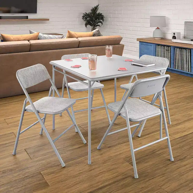 Ensemble de salle à manger pliant 5 pièces en tissu COSCO et table de cartes en vinyle de 34 po