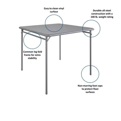 Ensemble de salle à manger pliant 5 pièces en tissu COSCO et table de cartes en vinyle de 34 po