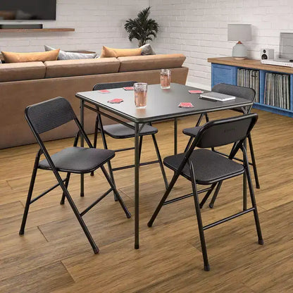 Ensemble de salle à manger pliant 5 pièces en tissu COSCO et table de cartes en vinyle de 34 po