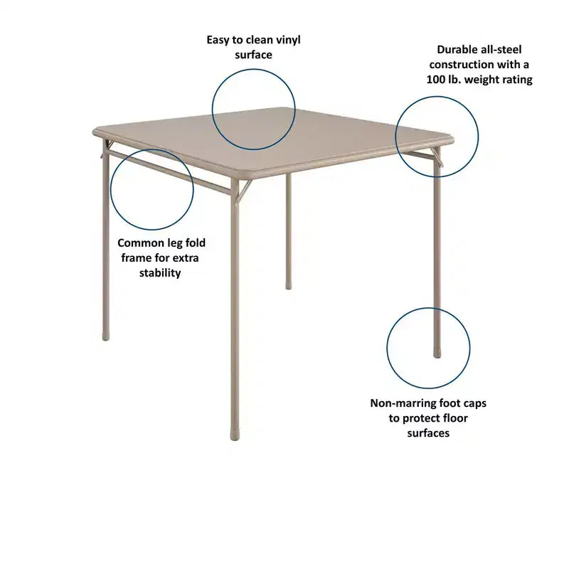 Ensemble de salle à manger pliant 5 pièces en tissu COSCO et table de cartes en vinyle de 34 po