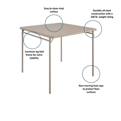 Ensemble de salle à manger pliant 5 pièces en tissu COSCO et table de cartes en vinyle de 34 po