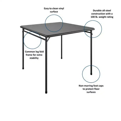 Ensemble de salle à manger pliant 5 pièces en tissu COSCO et table de cartes en vinyle de 34 po