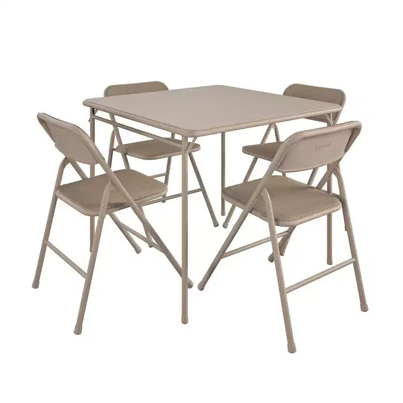 Ensemble de salle à manger pliant 5 pièces en tissu COSCO et table de cartes en vinyle de 34 po