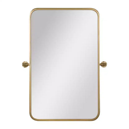 Flash Furniture Finlay Miroir Mural Pivotant en Métal - Grand Miroir de Maquillage d'Appoint pour Salle de Bain