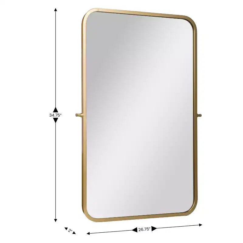Flash Furniture Finlay Miroir Mural Pivotant en Métal - Grand Miroir de Maquillage d'Appoint pour Salle de Bain