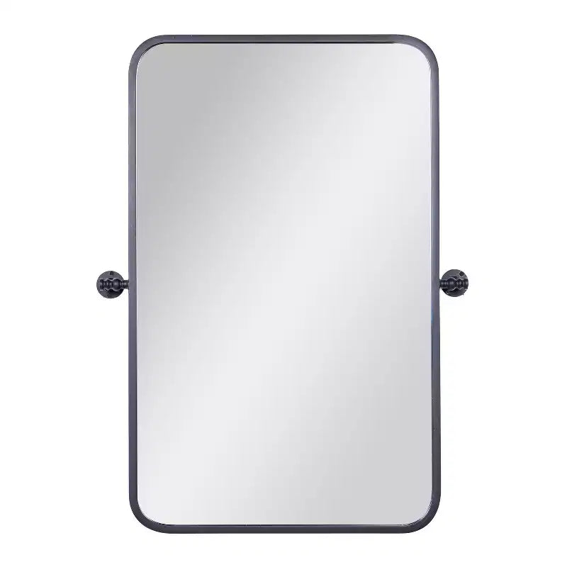 Flash Furniture Finlay Miroir Mural Pivotant en Métal - Grand Miroir de Maquillage d'Appoint pour Salle de Bain