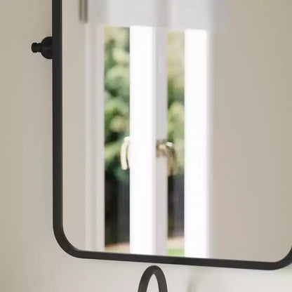 Flash Furniture Finlay Miroir Mural Pivotant en Métal - Grand Miroir de Maquillage d'Appoint pour Salle de Bain