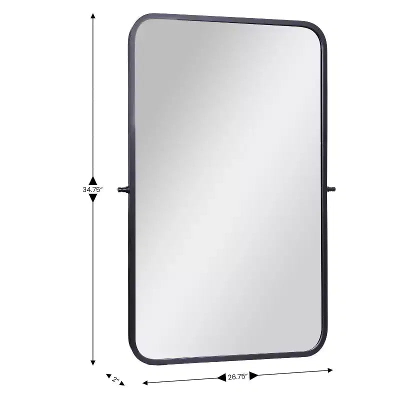 Flash Furniture Finlay Miroir Mural Pivotant en Métal - Grand Miroir de Maquillage d'Appoint pour Salle de Bain