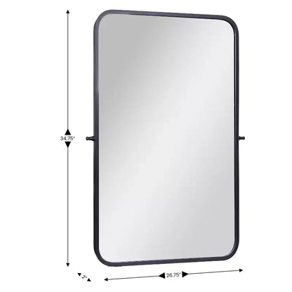 Flash Furniture Finlay Miroir Mural Pivotant en Métal - Grand Miroir de Maquillage d'Appoint pour Salle de Bain