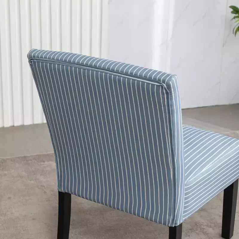 Chaise d'appoint sans accoudoirs rembourrée à rayures Boten de Roundhill Furniture, bleue