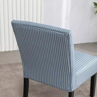 Chaise d'appoint sans accoudoirs rembourrée à rayures Boten de Roundhill Furniture, bleue