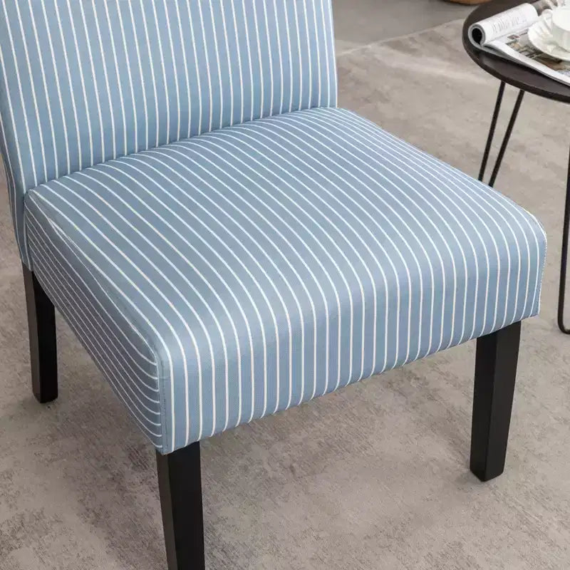 Chaise d'appoint sans accoudoirs rembourrée à rayures Boten de Roundhill Furniture, bleue