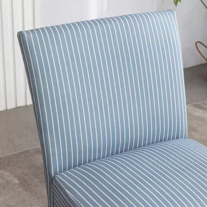 Chaise d'appoint sans accoudoirs rembourrée à rayures Boten de Roundhill Furniture, bleue