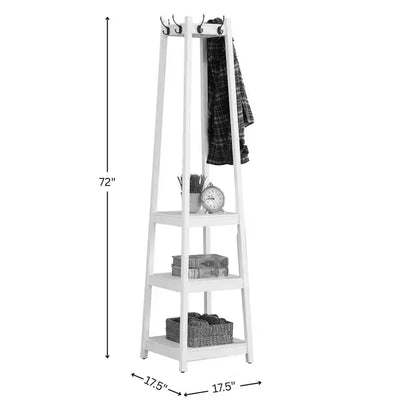 Porte-manteau Vassen de Roundhill Furniture avec étagères de rangement à 3 niveaux - Fini espresso