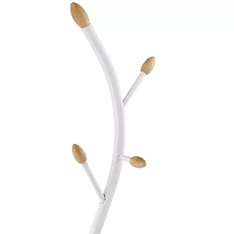 Porte-manteau sur pied en métal Arles de Roundhill Furniture - Blanc et Chêne