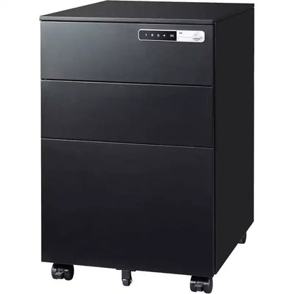 Caisson de bureau mobile à 3 tiroirs avec serrure intelligente, en acier pré-assemblé à placer sous le bureau
