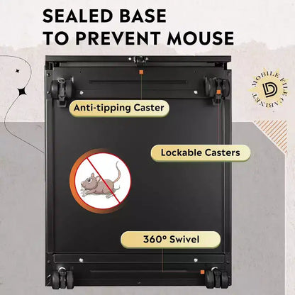Caisson de bureau mobile à 3 tiroirs avec serrure intelligente, en acier pré-assemblé à placer sous le bureau