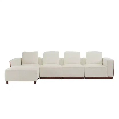 Christopher Knight Home Avery Upholstered L Shape Sectional Sofa with Pillows, Beige/Brown