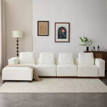 Christopher Knight Home Canapé d'angle en L rembourré Avery avec oreillers, beige/marron