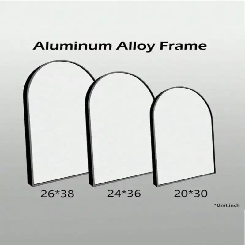 Miroir de cheminée arqué 26 x 38, Noir/Doré-HOMLUX : Cadre en métal, fixation murale, décor moderne